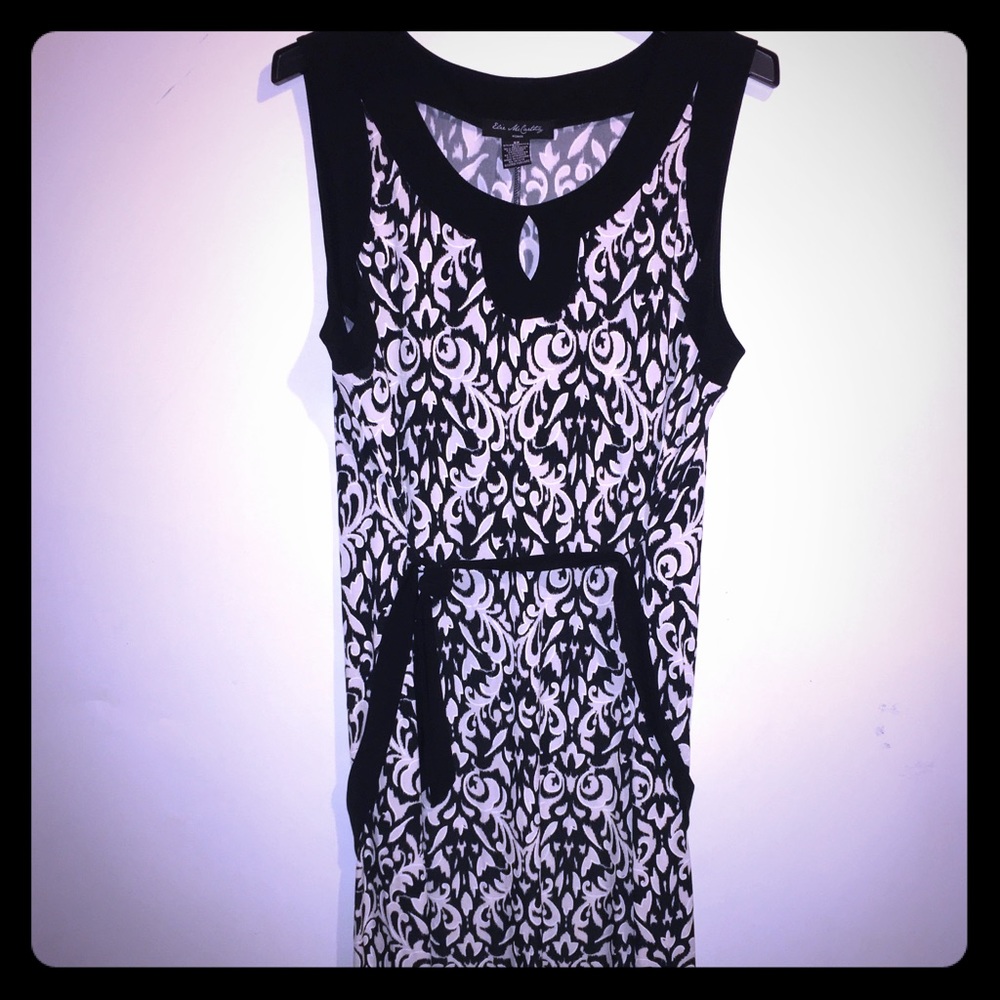 Black and white print dress